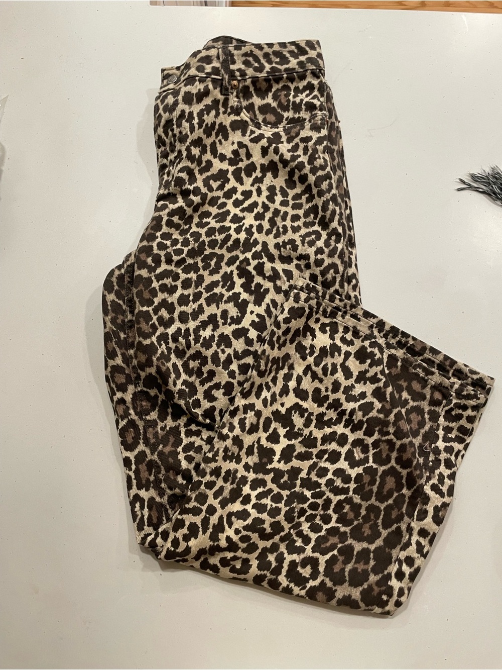 H&M Leopard Print Skinny Pants - Brown & Beige